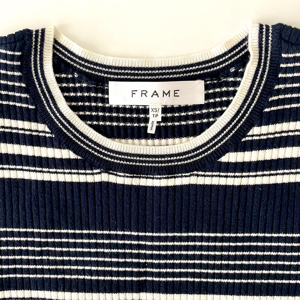 Frame Striped Rib-Knit Tee XS - Picture 3 of 7